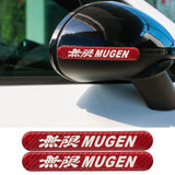 Brand New 2PCS Mugen Real Carbon Fiber Red Car Trunk Side Fenders Door Badge Scratch Guard Sticker