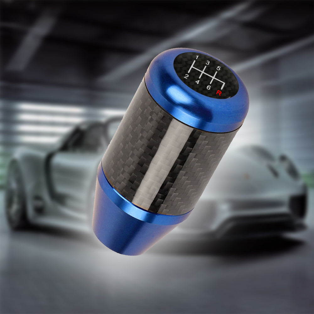 Brand New Universal 6 SPEED Blue Real Carbon Fiber Racing Gear Stick Shift Knob For MT Manual M12 M10 M8