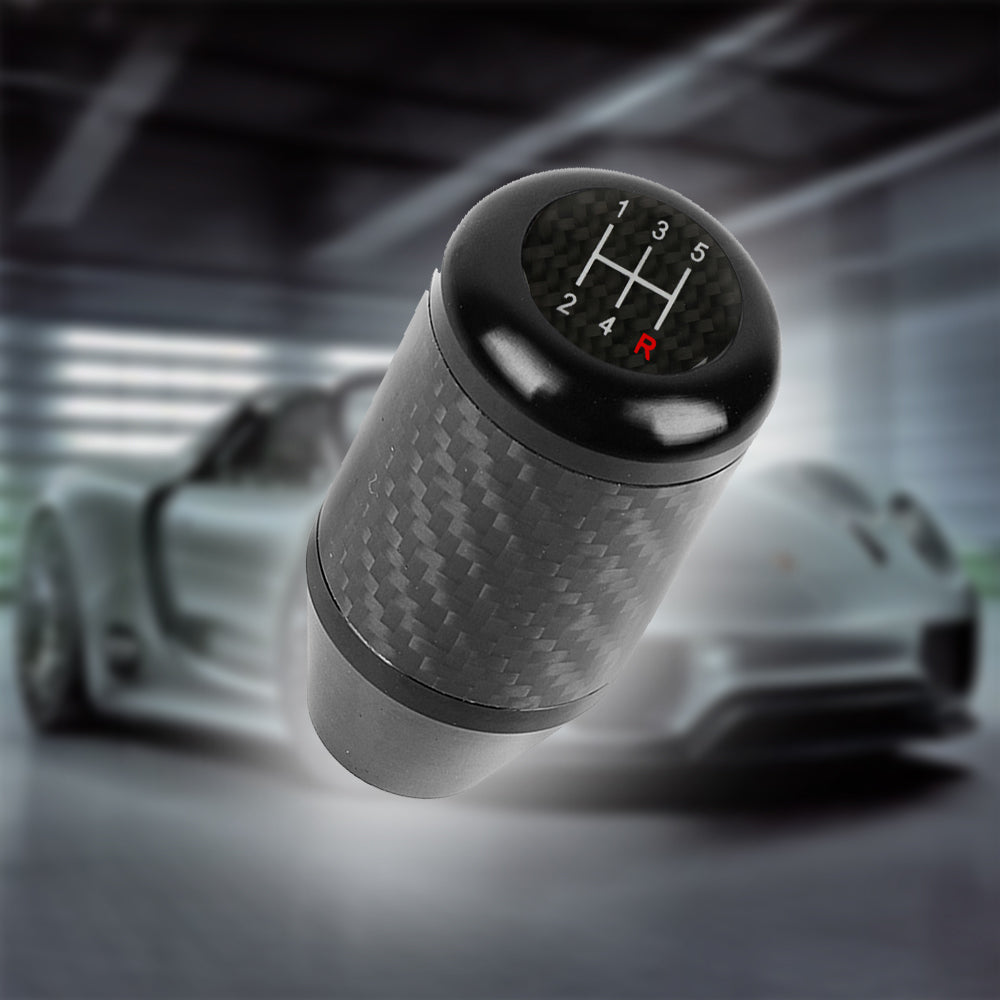 Brand New Universal 5 SPEED Black Real Carbon Fiber Racing Gear Stick Shift Knob For MT Manual M12 M10 M8