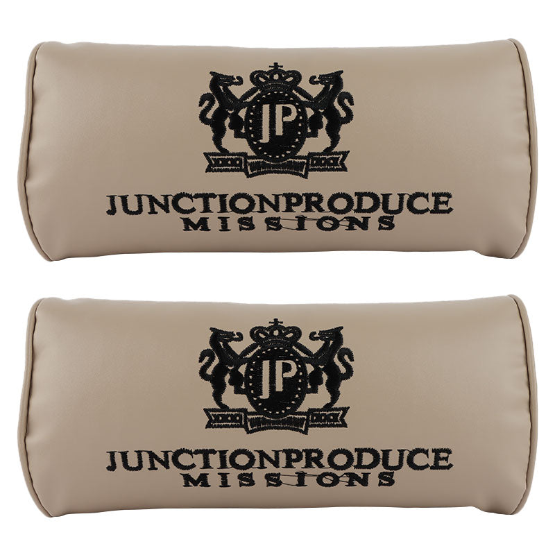 Brand New 4PCS Embroidery JP Junction Produce Vip Car Neck Rest Pillow Beige Headrest Cushion