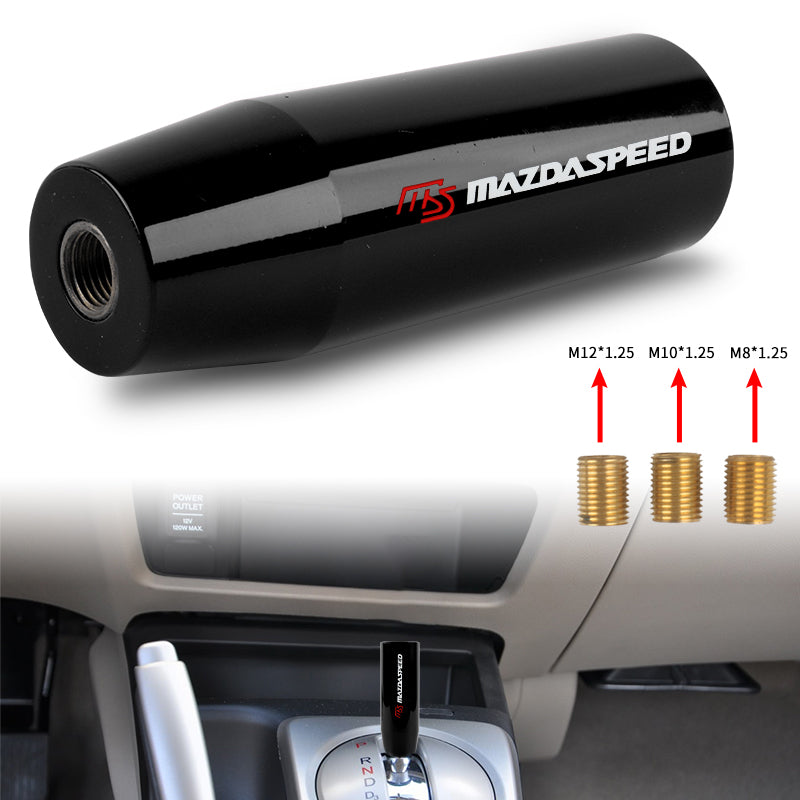 Brand New 12CM Universal Mazdaspeed Glossy Black Stick Manual Car Gear Shift Knob Shifter M8 M10 M12