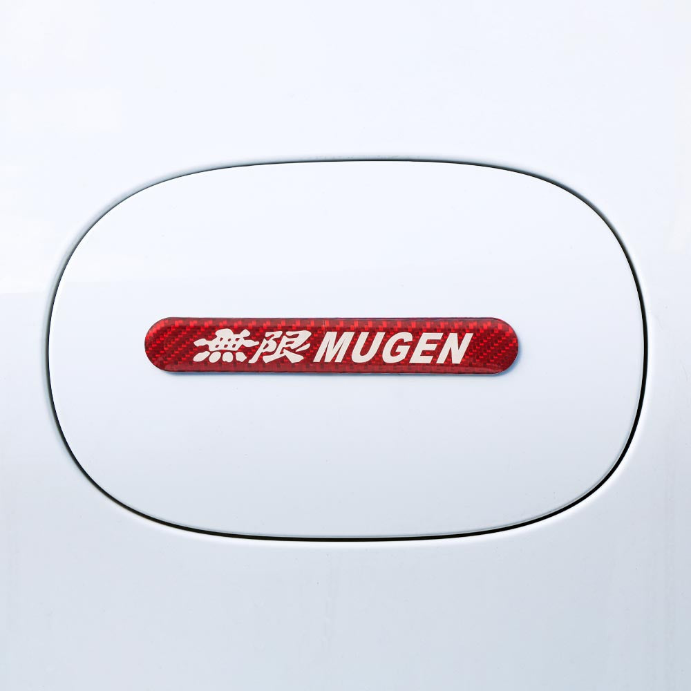 Brand New 1PCS Mugen Real Carbon Fiber Red Car Trunk Side Fenders Door Badge Scratch Guard Sticker