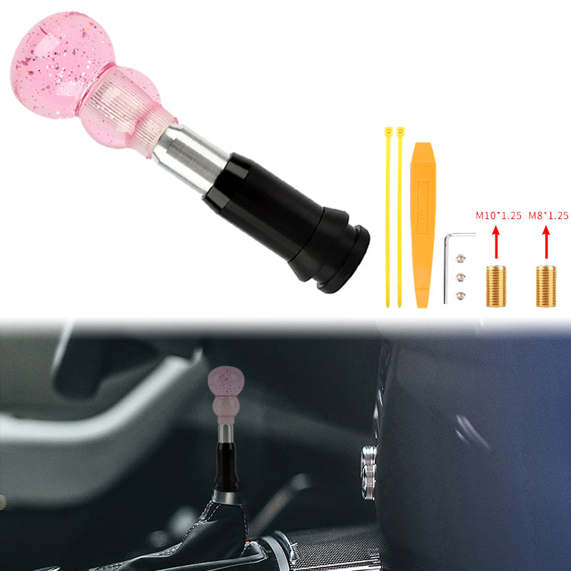 Brand New JDM Pink Glitter Gourd Shape Crystal Automatic Gear Shift Knob Lever Shifter