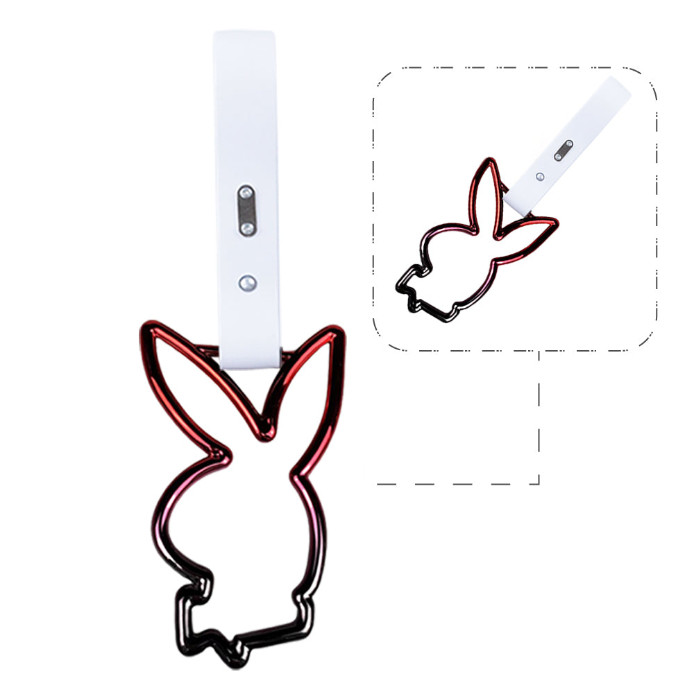 Brand New Playboy Bunny Shaped Rainbow JDM TSURIKAWA Subway Bus White Handle Strap Charm Drift