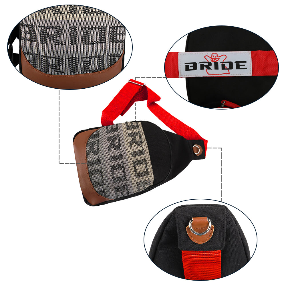 Brand New JDM BRIDE Red Backpack Molle Tactical Sling Chest Pack Shoulder Waist Messenger Bag