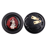 Brand New Universal Anime Hentai Car Horn Button Black Steering Wheel Center Cap