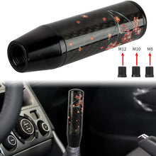 Load image into Gallery viewer, Brand New 13CM Universal Sakura Flower Black Carbon Fiber Manual Gear Stick Shift Knob Lever Shifter M12 M10 M8