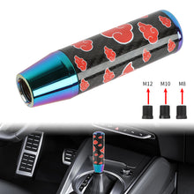 Load image into Gallery viewer, Brand New 13CM Universal Naruto Akatsuki Cloud Neo Chrome Carbon Fiber Manual Gear Stick Shift Knob Lever Shifter M12 M10 M8