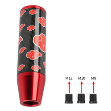 Load image into Gallery viewer, Brand New 13CM Universal Naruto Akatsuki Cloud Red Carbon Fiber Manual Gear Stick Shift Knob Lever Shifter M12 M10 M8