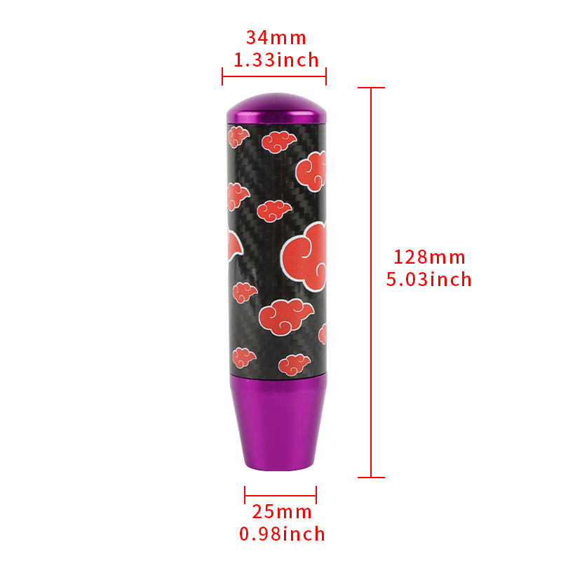 Brand New 13CM Universal Naruto Akatsuki Cloud Purple Carbon Fiber Manual Gear Stick Shift Knob Lever Shifter M12 M10 M8