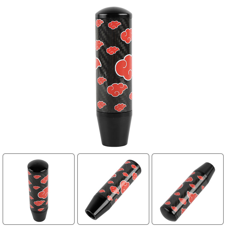 Brand New 13CM Universal Naruto Akatsuki Cloud Black Carbon Fiber Manual Gear Stick Shift Knob Lever Shifter M12 M10 M8