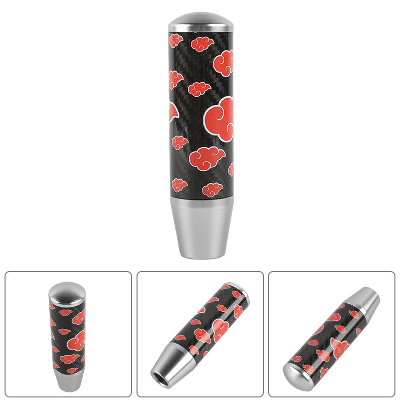 Brand New 13CM Universal Naruto Akatsuki Cloud Silver Carbon Fiber Manual Gear Stick Shift Knob Lever Shifter M12 M10 M8