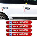 Brand New 4PCS Volkswagen Real Carbon Fiber Red Car Trunk Side Fenders Door Badge Scratch Guard Sticker