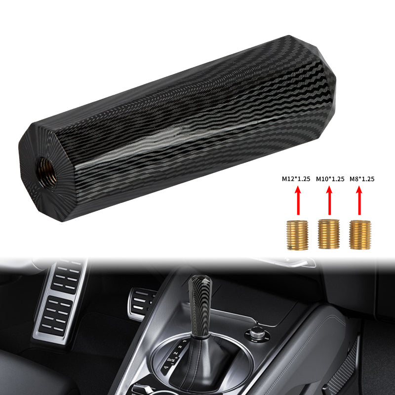 BRAND NEW JDM 150mm Universal Carbon Fiber Style Aluminum Manual Gear Stick Shift Knob Shifter M8 M10 M12