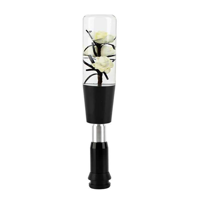 Brand New Universal JDM Crystal Rose Flowers White Head Automatic Car Gear Shift Knob shifter