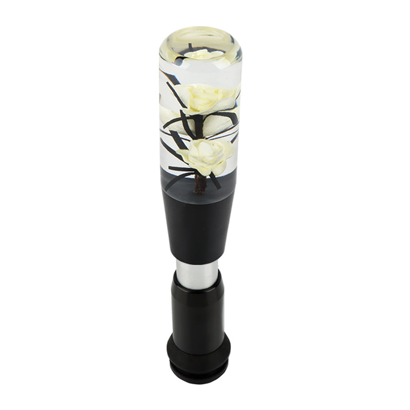 Brand New Universal JDM Crystal Rose Flowers White Head Automatic Car Gear Shift Knob shifter