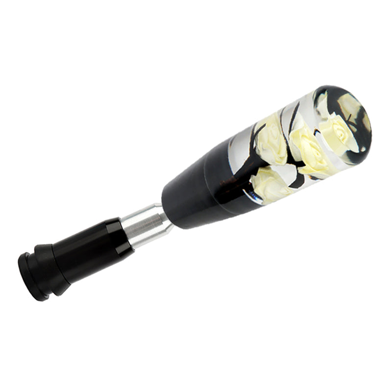 Brand New Universal JDM Crystal Rose Flowers White Head Automatic Car Gear Shift Knob shifter