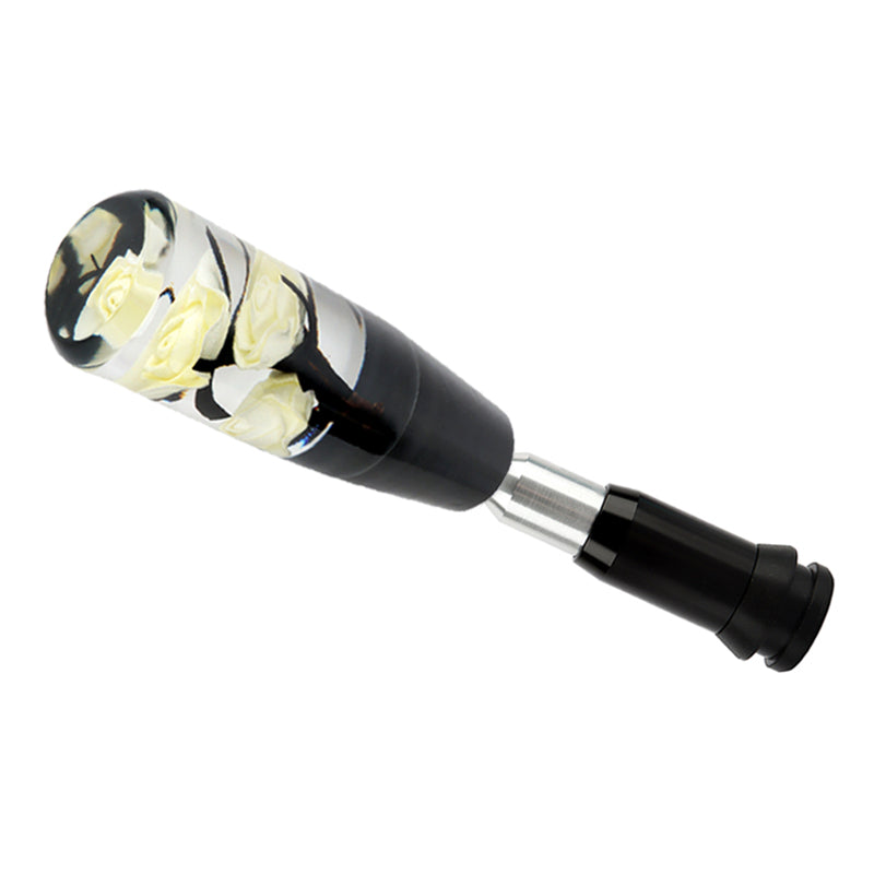 Brand New Universal JDM Crystal Rose Flowers White Head Automatic Car Gear Shift Knob shifter