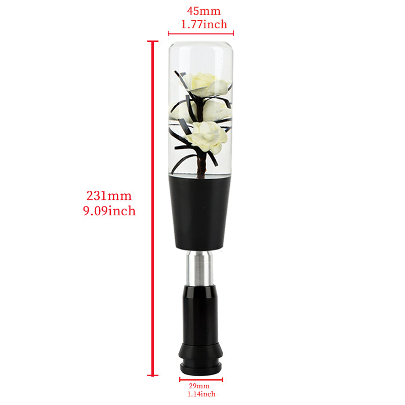 Brand New Universal JDM Crystal Rose Flowers White Head Automatic Car Gear Shift Knob shifter