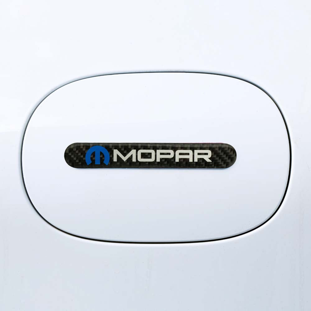 Brand New 4PCS Mopar Real Carbon Fiber Black Car Trunk Side Fenders Door Badge Scratch Guard Sticker