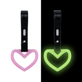 Brand New Heart Pink Handle Black Glow in the Dark JDM TSURIKAWA Ring Subway Train Bus Handle Strap Charm Drift