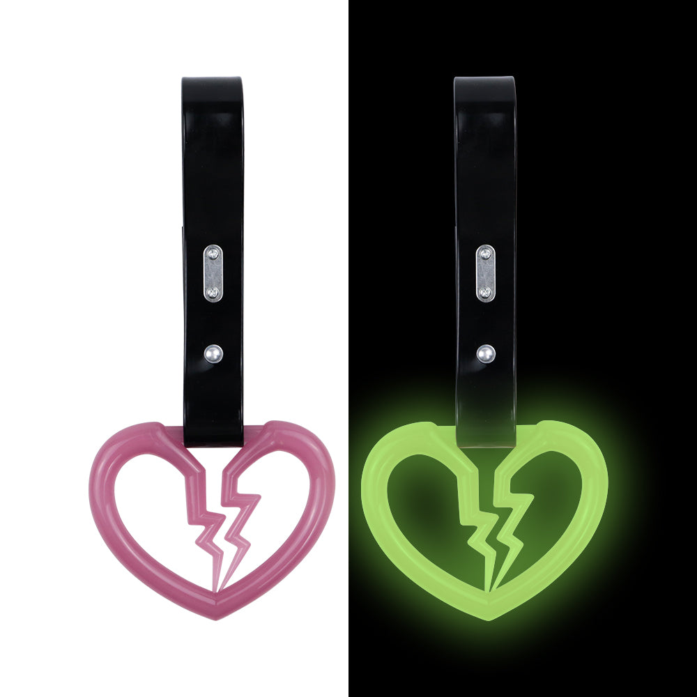 Brand New Broken Heart Black Handle Glow in the Dark JDM TSURIKAWA Ring Subway Train Bus Handle Strap Charm Drift