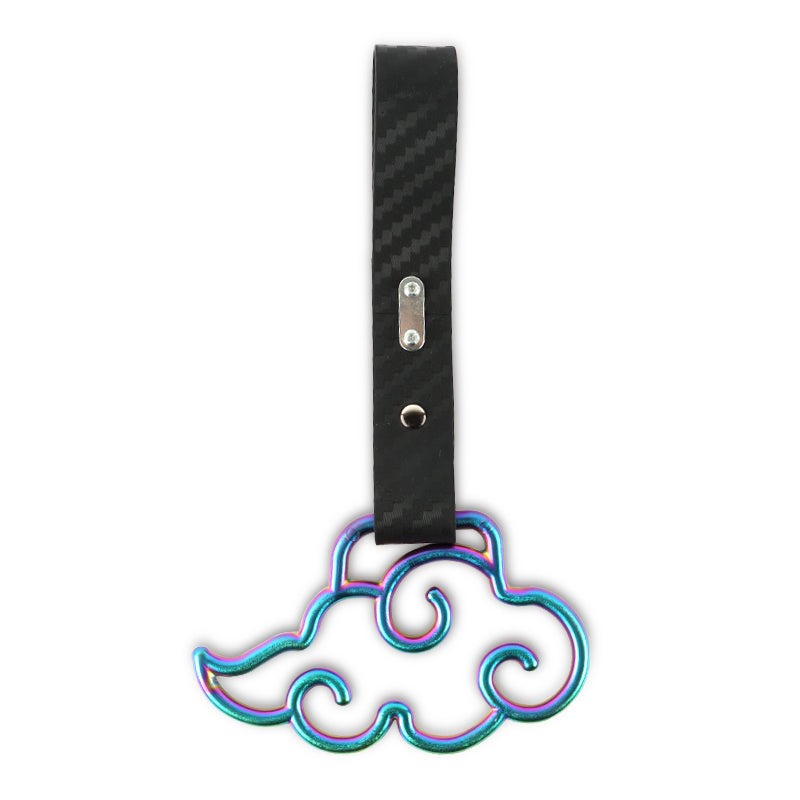 Brand New Cloud Shaped Neo Chrome JDM TSURIKAWA Ring Subway Train Bus Carbon Fiber Handle Strap Charm Drift