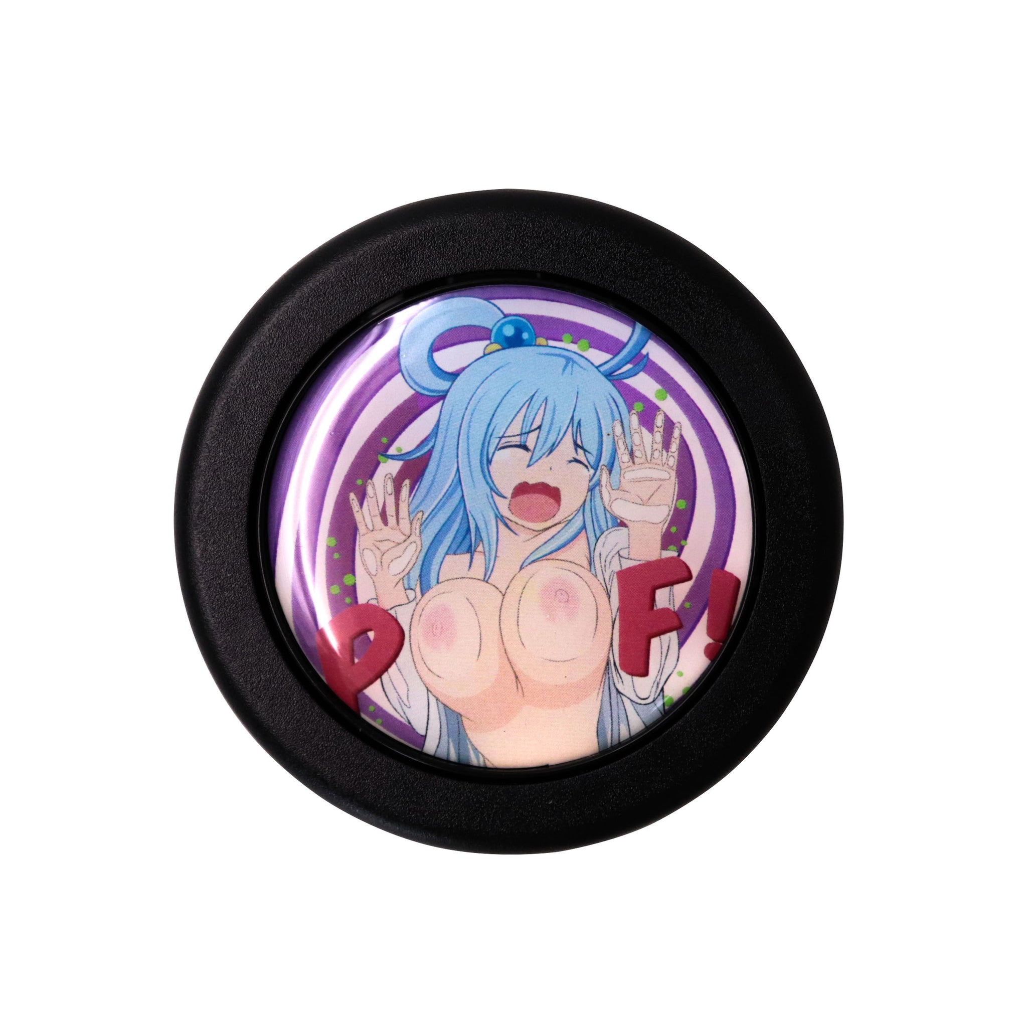 Brand New Universal Anime Hentai Car Horn Button Black Steering