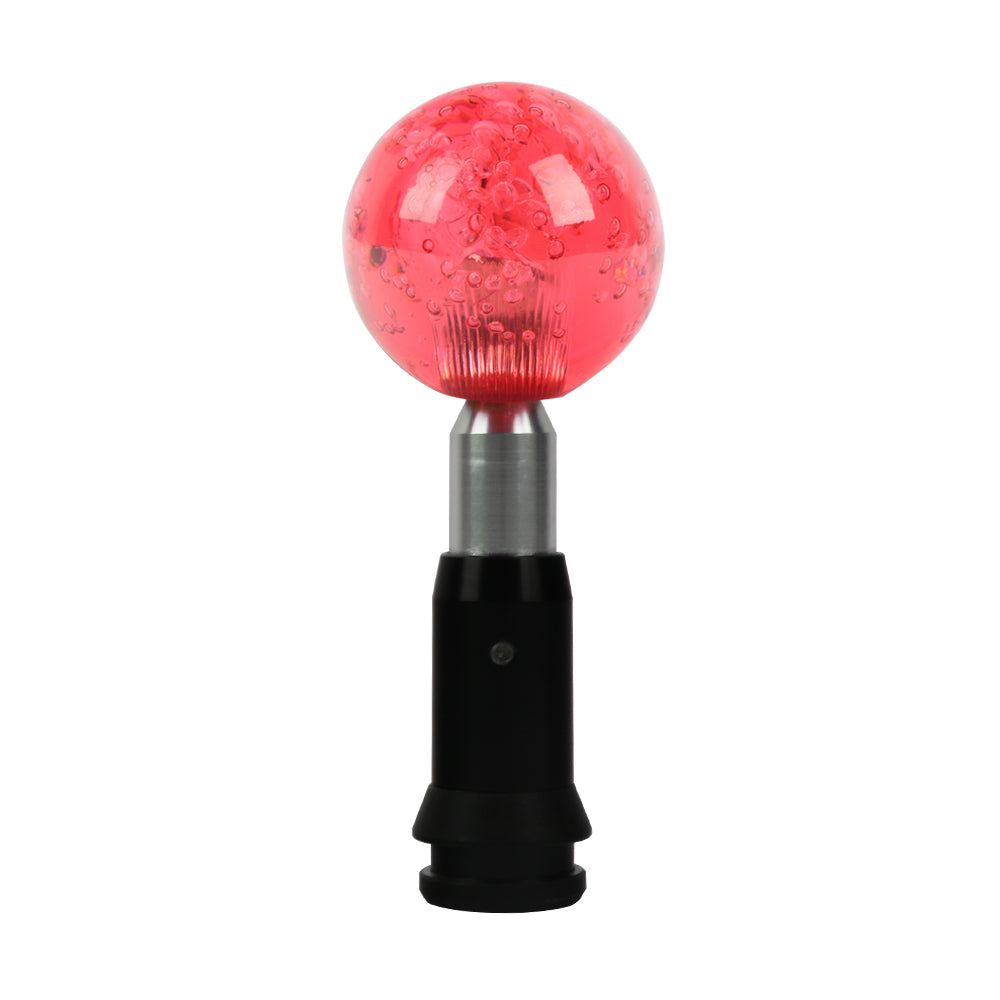 Brand New Universal Crystal Bubble Red Round Ball Automatic Transmission Shift Knob W/ Adapter