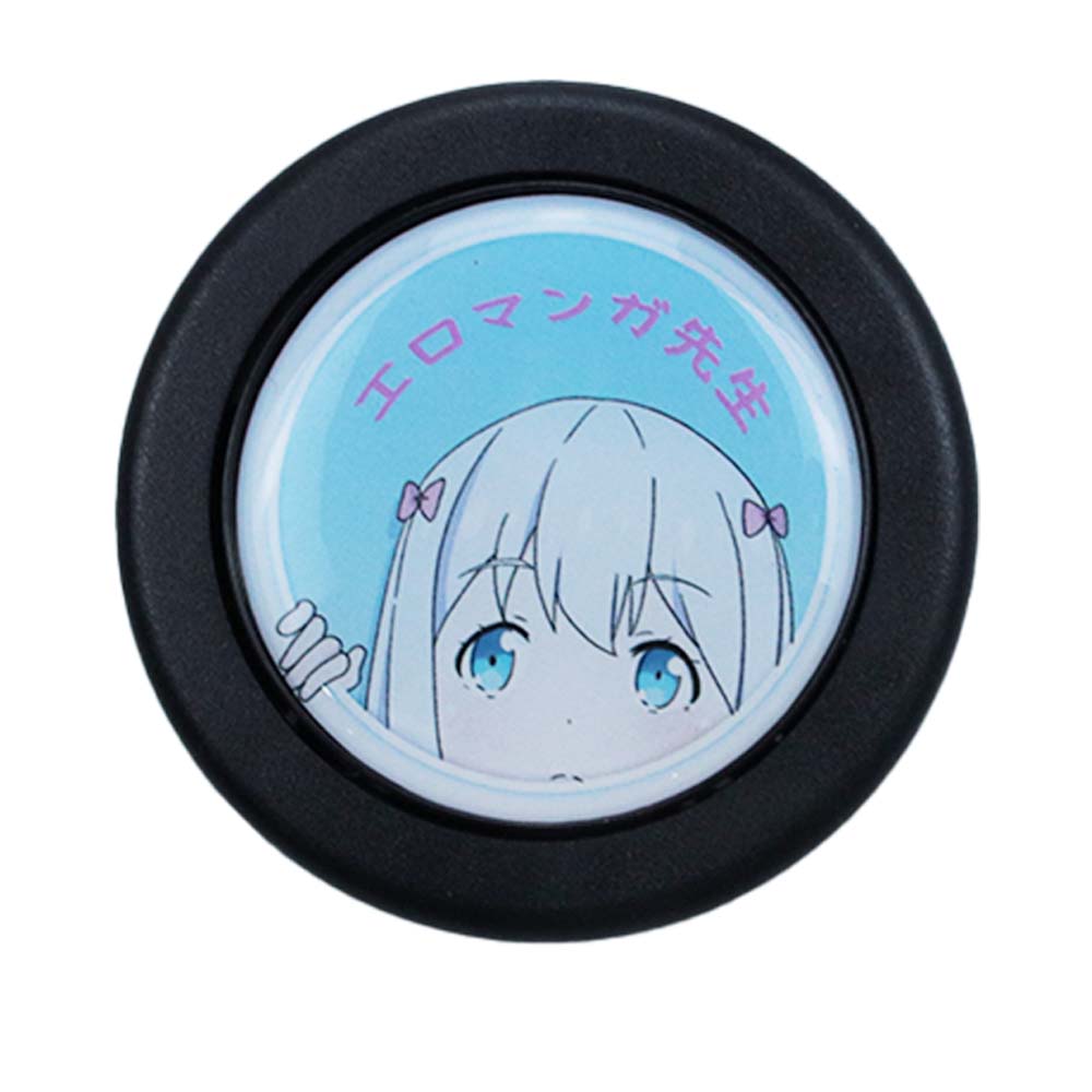 Brand New Universal Anime Hentai Car Horn Button Black Steering Wheel Center Cap