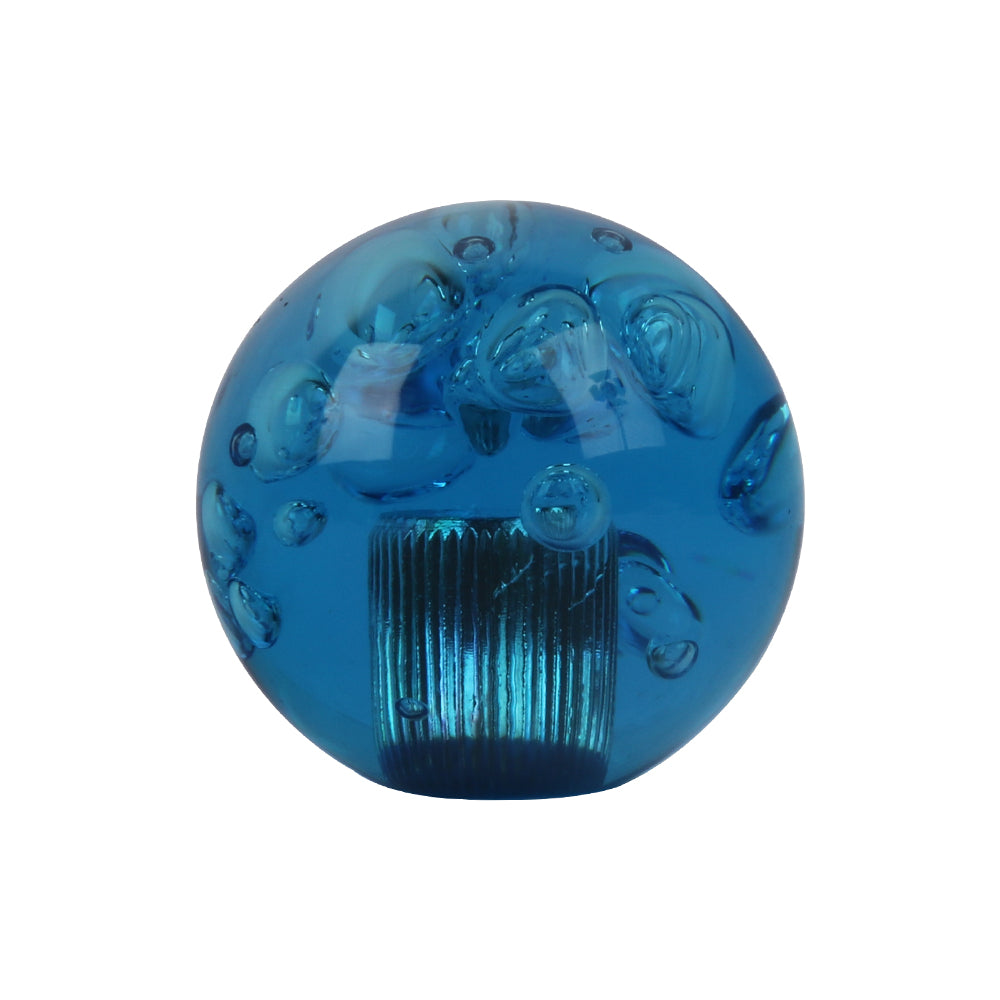 BRAND NEW UNIVERSAL V2 CRYSTAL BUBBLE BLUE ROUND BALL SHIFT KNOB MANUAL CAR RACING GEAR UNIVERSAL