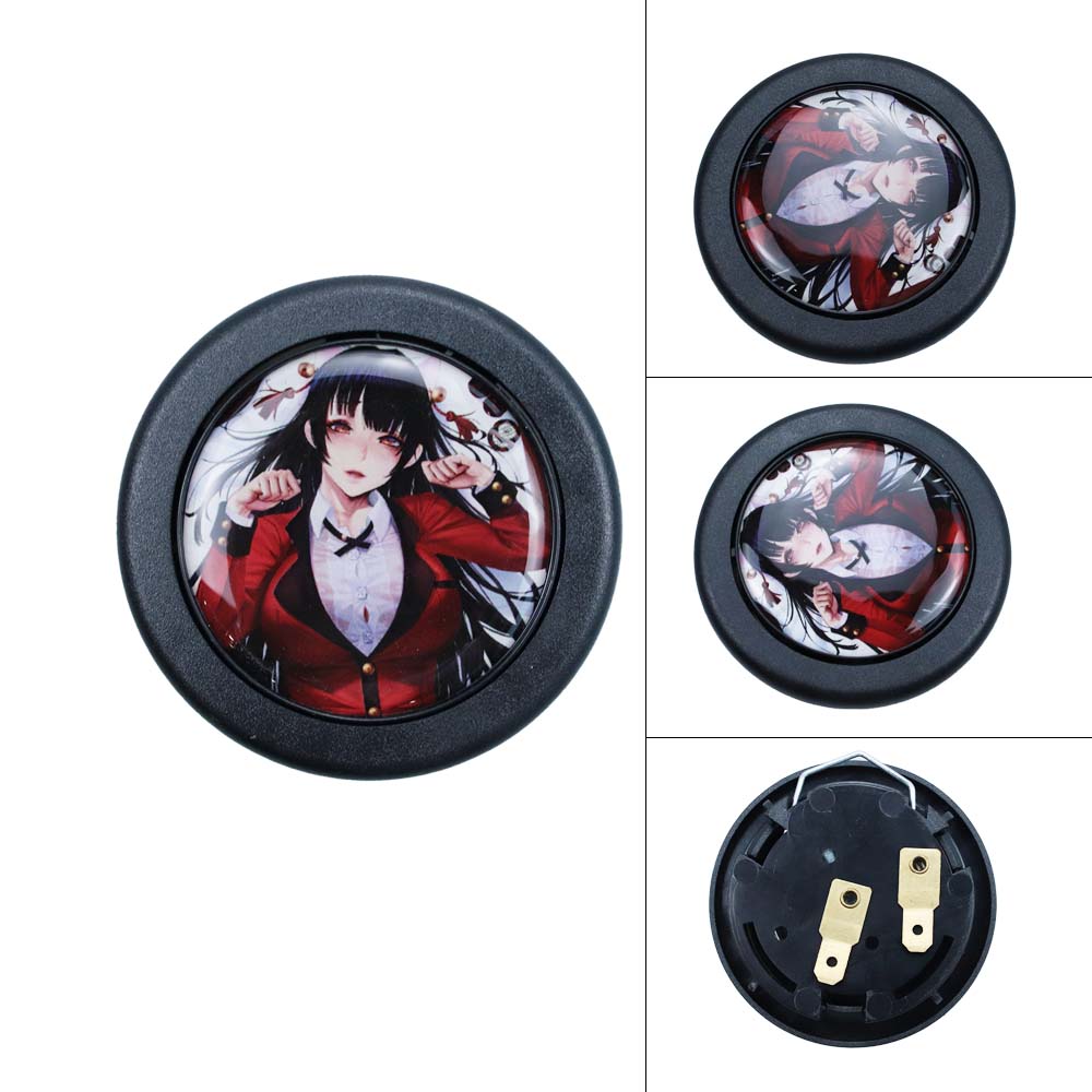 Brand New Universal Anime Hentai Car Horn Button Black Steering Wheel Center Cap