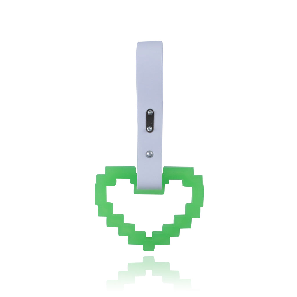 Brand New Minecraft Heart Green (Glows in the Dark) JDM TSURIKAWA Ring Subway Train Bus White Handle Strap Charm Drift