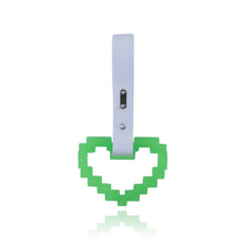 Load image into Gallery viewer, Brand New Minecraft Heart Green (Glows in the Dark) JDM TSURIKAWA Ring Subway Train Bus White Handle Strap Charm Drift