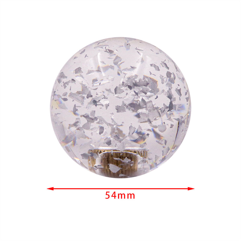 BRAND NEW Manual Gear Crystal Clear Glitter Round Ball Shift Knob Shifter Universal M8 M10 M12