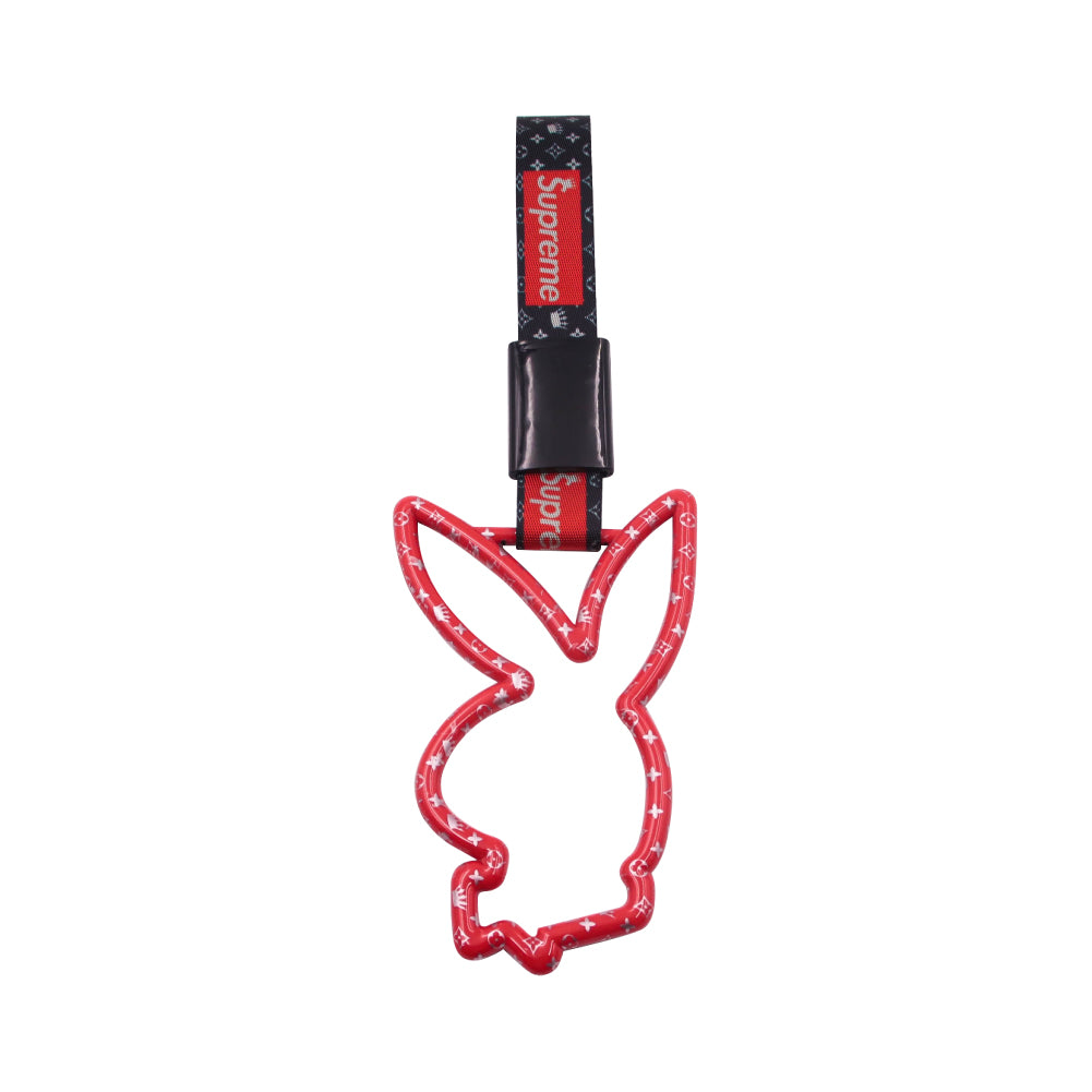 Brand New Supreme Playboy Bunny Shaped Red JDM TSURIKAWA Subway Bus Handle Strap Charm Drift