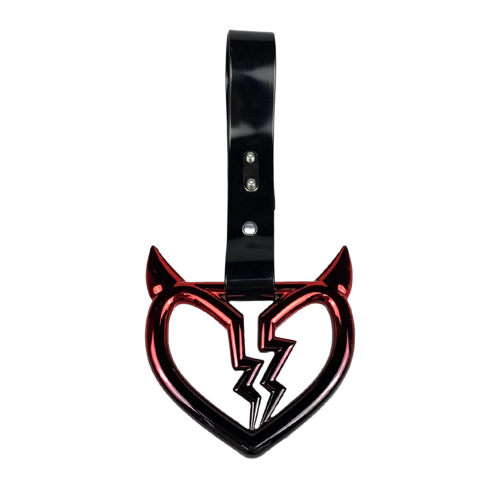 Brand New Devil Broken Heart Shaped Rainbow JDM TSURIKAWA Subway Bus Black Handle Strap Charm Drift