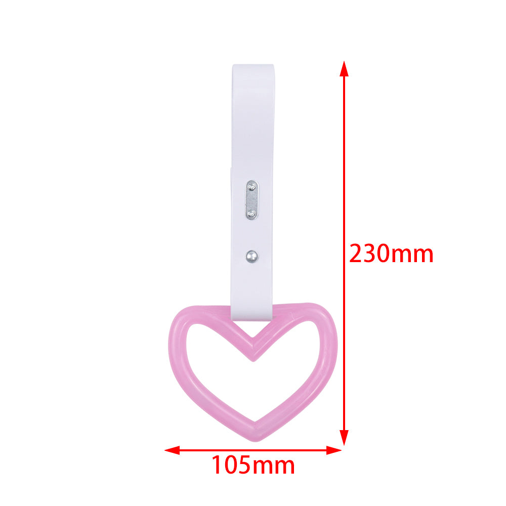 Brand New Heart Pink Handle White Glow in the Dark JDM TSURIKAWA Ring Subway Train Bus Handle Strap Charm Drift