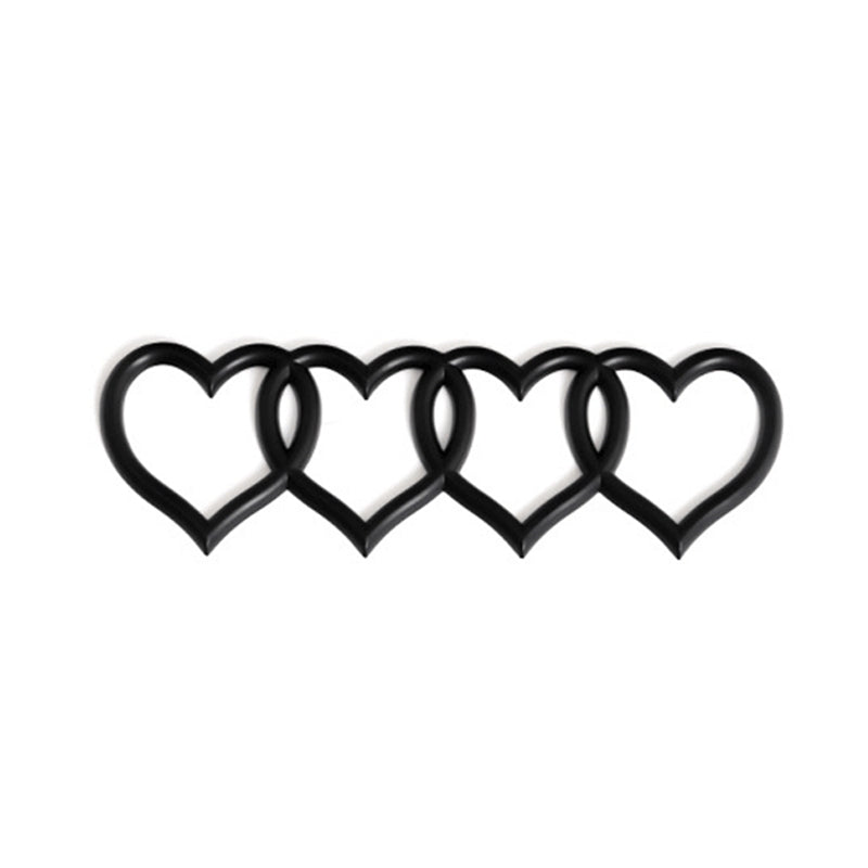 Brand New Audi Sport Car Trunk Lid Love Heart Rings Badge Logo Emblem Decoration Glossy Black