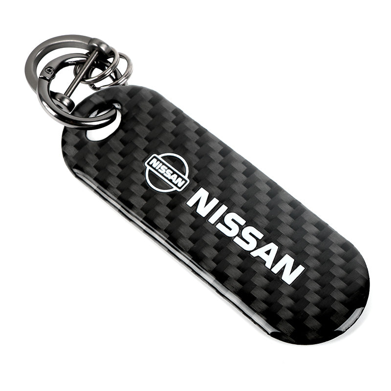 Brand New Universal 100% Real Carbon Fiber Keychain Key Ring For Nissan