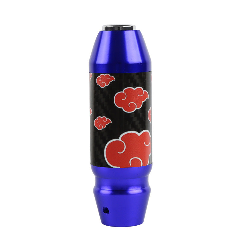 Brand New Universal Naruto Akatsuki Cloud Real Carbon Fiber Blue Aluminum Automatic Transmission Racing Gear Shift Knob