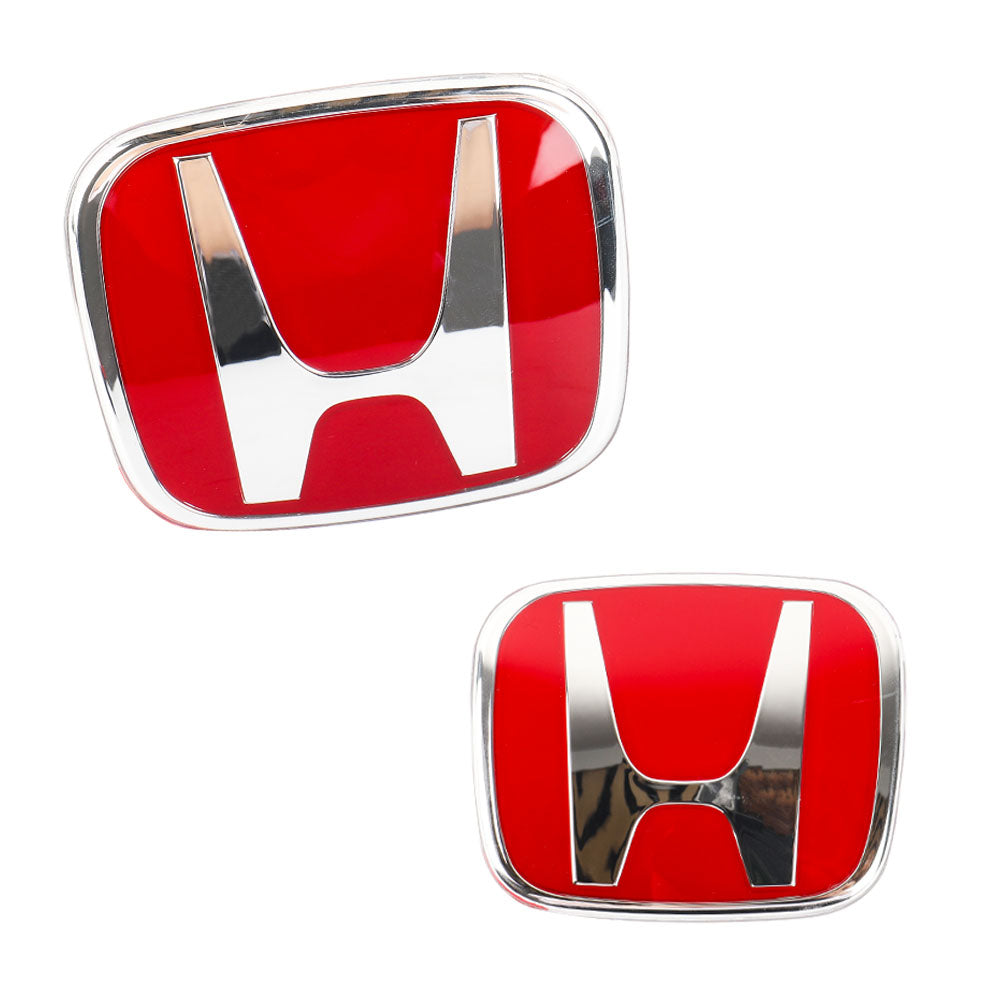 BRAND NEW 3PCS HONDA RED FRONT+REAR+STEERIING JDM EMBLEM SET FOR CIVIC 2012-2015 2DR