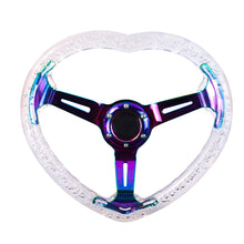 Load image into Gallery viewer, Brand New Universal 6-Hole 350MM Heart Clear Deep Dish Vip Crystal Bubble Neo Spoke Steering Wheel