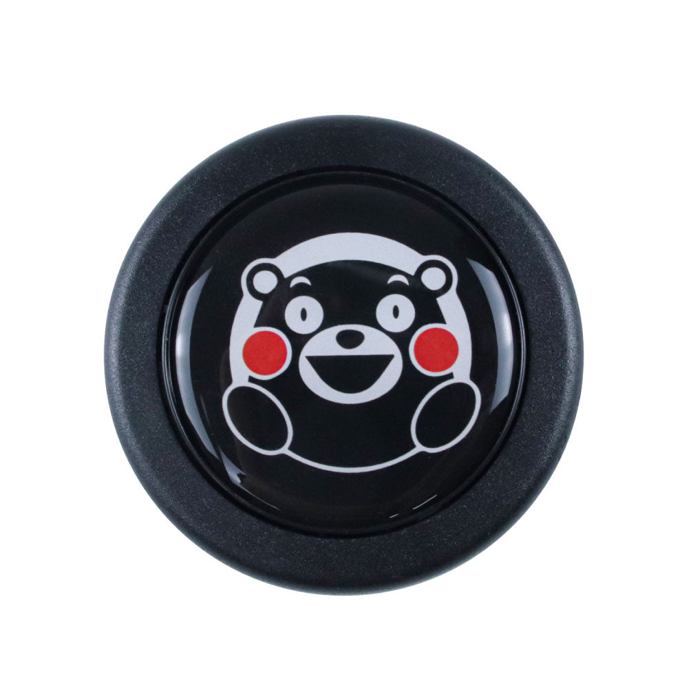 Brand New Universal JDM Anime Kumamon Car Horn Button Black Steering Wheel Center Cap