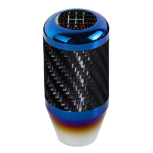 Load image into Gallery viewer, Brand New Universal 5 Speed Car Gear Manuel Stick Real Carbon Fiber / Burnt Blue Shift Knob M8 M10 M12