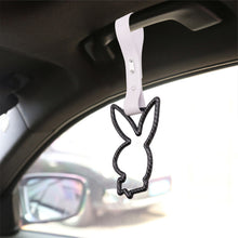 Load image into Gallery viewer, Brand New Playboy Bunny Shaped Carbon Fiber JDM TSURIKAWA Subway Bus Handle White Strap Charm Drift