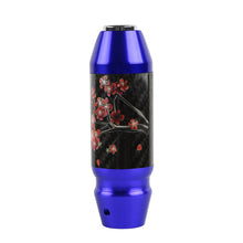 Load image into Gallery viewer, Brand New Universal Sakura Flowers Real Carbon Fiber Blue Aluminum Automatic Transmission Racing Gear Shift Knob