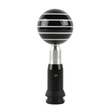 Load image into Gallery viewer, Brand New Jdm Universal Glossy Black W/White Stripes Round Ball Automatic Shift Knob Shifter