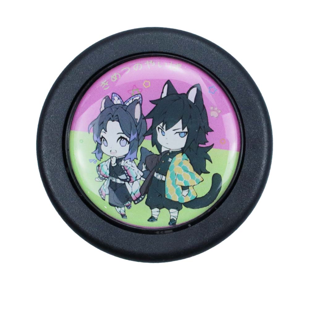 Brand New Universal Anime Hentai Car Horn Button Black Steering Wheel Center Cap