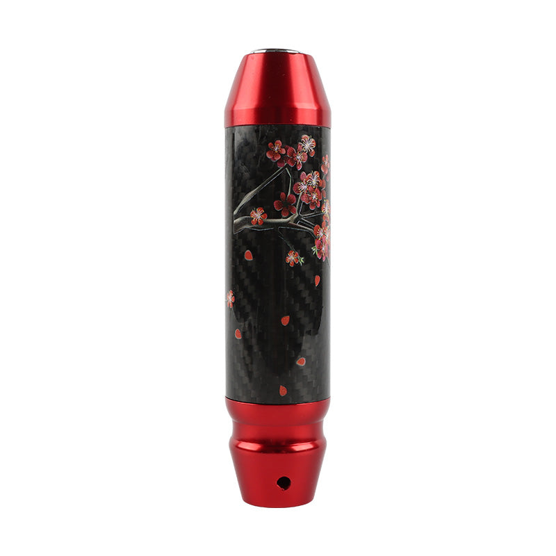 Brand New Sakura Flower Universal Real Carbon Fiber Red Aluminum Automatic Transmission Racing Gear Shift Knob